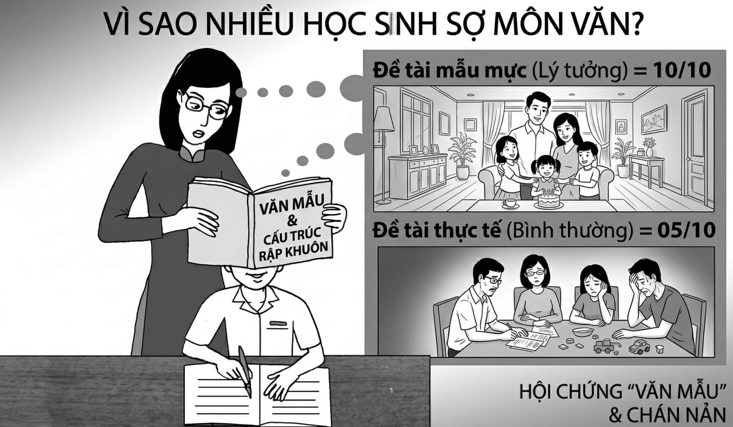 Vì sao nhiều học sinh sợ môn Văn? Khi áp lực điểm số làm mất đi cảm hứng học