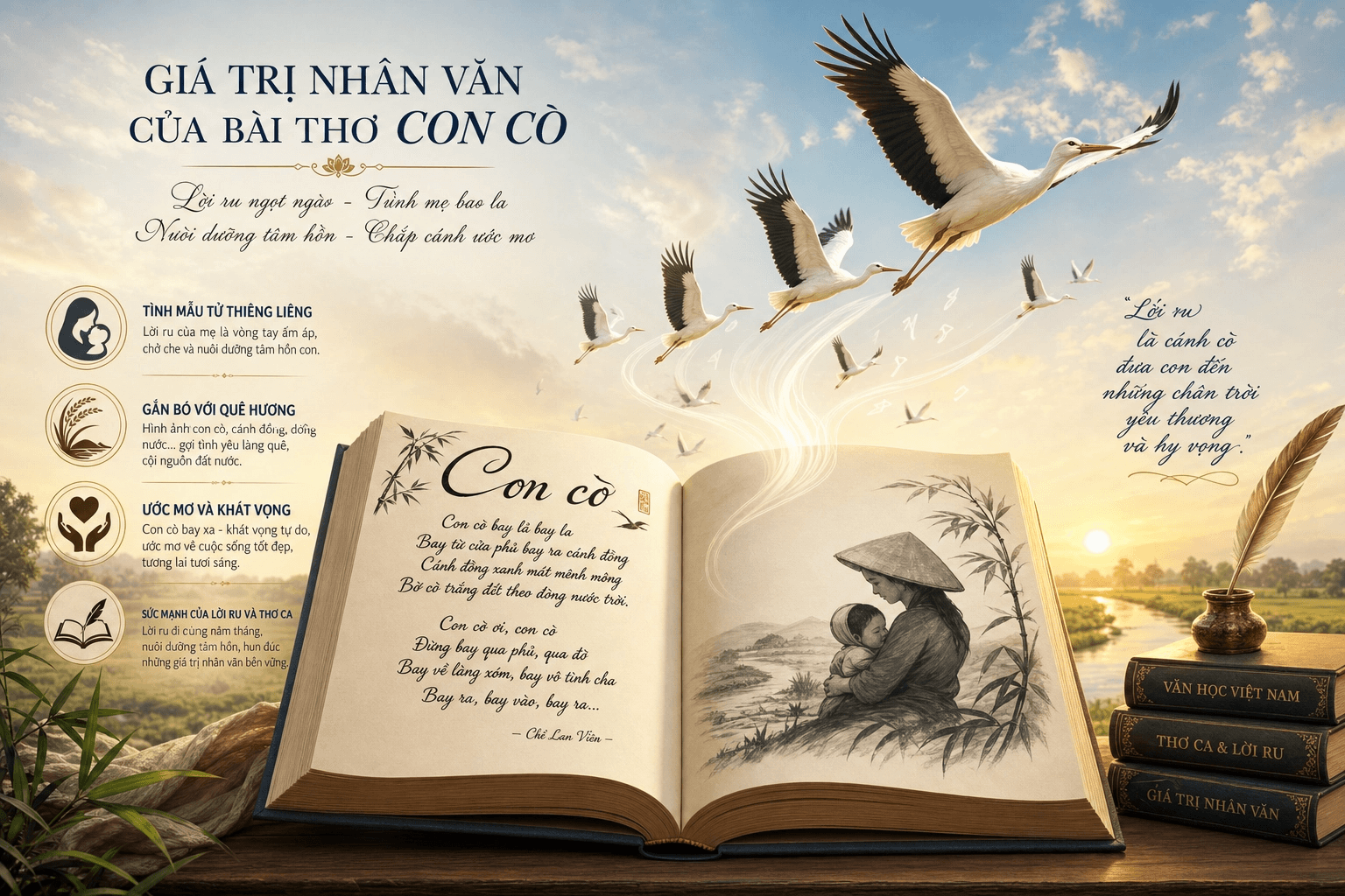 Giá trị nhân văn của bài thơ Con cò